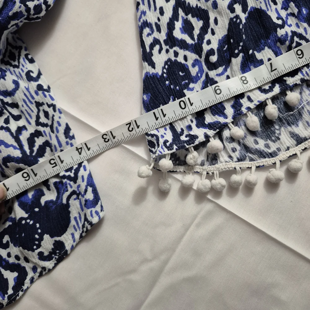 Lilly Pulitzer Blue and White Strapless Dress Xl - Picture 2 of 7